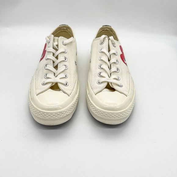 NWOB CONVERSE× COMMES Des GARÇONS 70 Play Chuck White 150207C Red Heart SZ 5M/7W - Picture 4 of 6